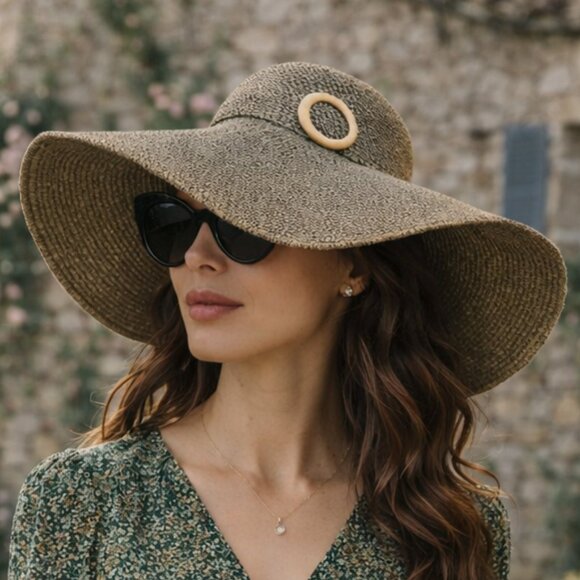 NWOT Vintage Retro French Girl Style Floppy Oversized Sun Hat - Picture 2 of 10